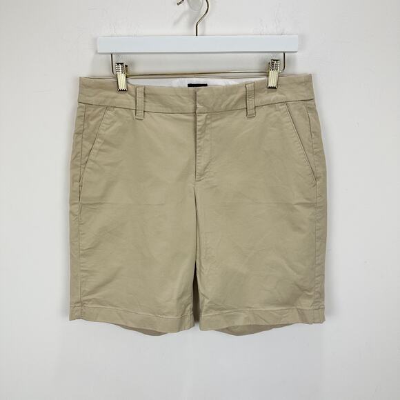 J.Crew 9" Frankie Bermuda Chino Short Cotton Mid Rise Tan Khaki Classic US 8 - Picture 2 of 8